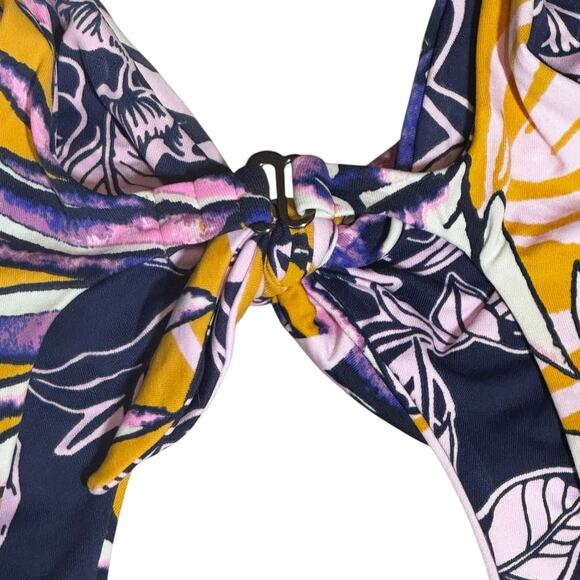 Maaji Maracuja Reversible One Piece Swimsuit Size SMALL Mustard Yellow Cutout - Picture 9 of 14